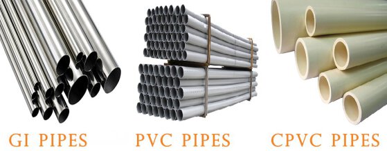لوله های غیر فلزی: لوله PVC، لوله PE، لوله PP، لوله PE، لوله GRP، لوله ABS